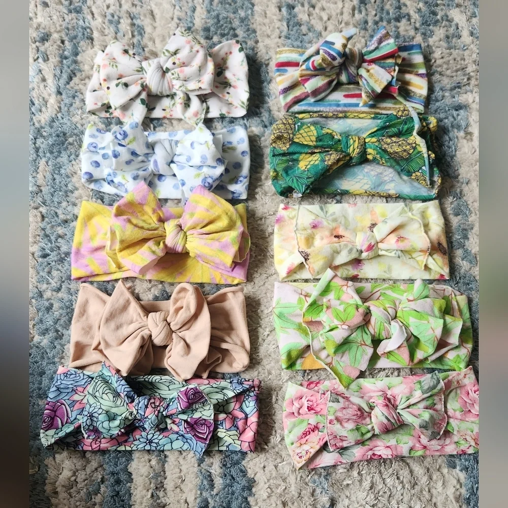 Baby Bling Headbands Unique Prints || Set of 10 EUC